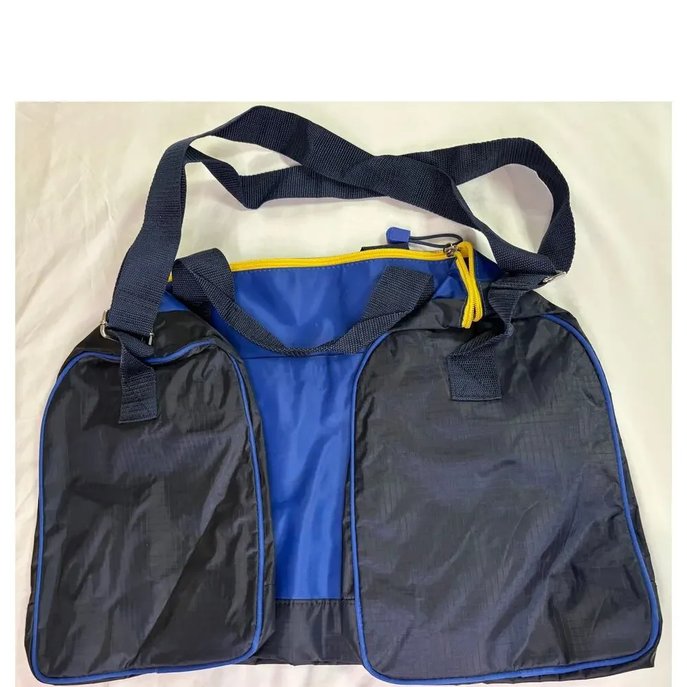 Vintage Nautica Duffle Bag Blue White Gym Travel Weekender Luggage Carrier 90s